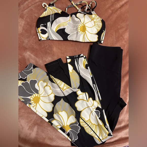 Savage X Fenty Other - Savage X Fenty Black and Yellow Floral Set